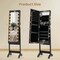 Costway LED Mirror Jewelry Cabinet with 20 LED Lights Full-Length Mirror Adjustable Angles White/Brown/Black